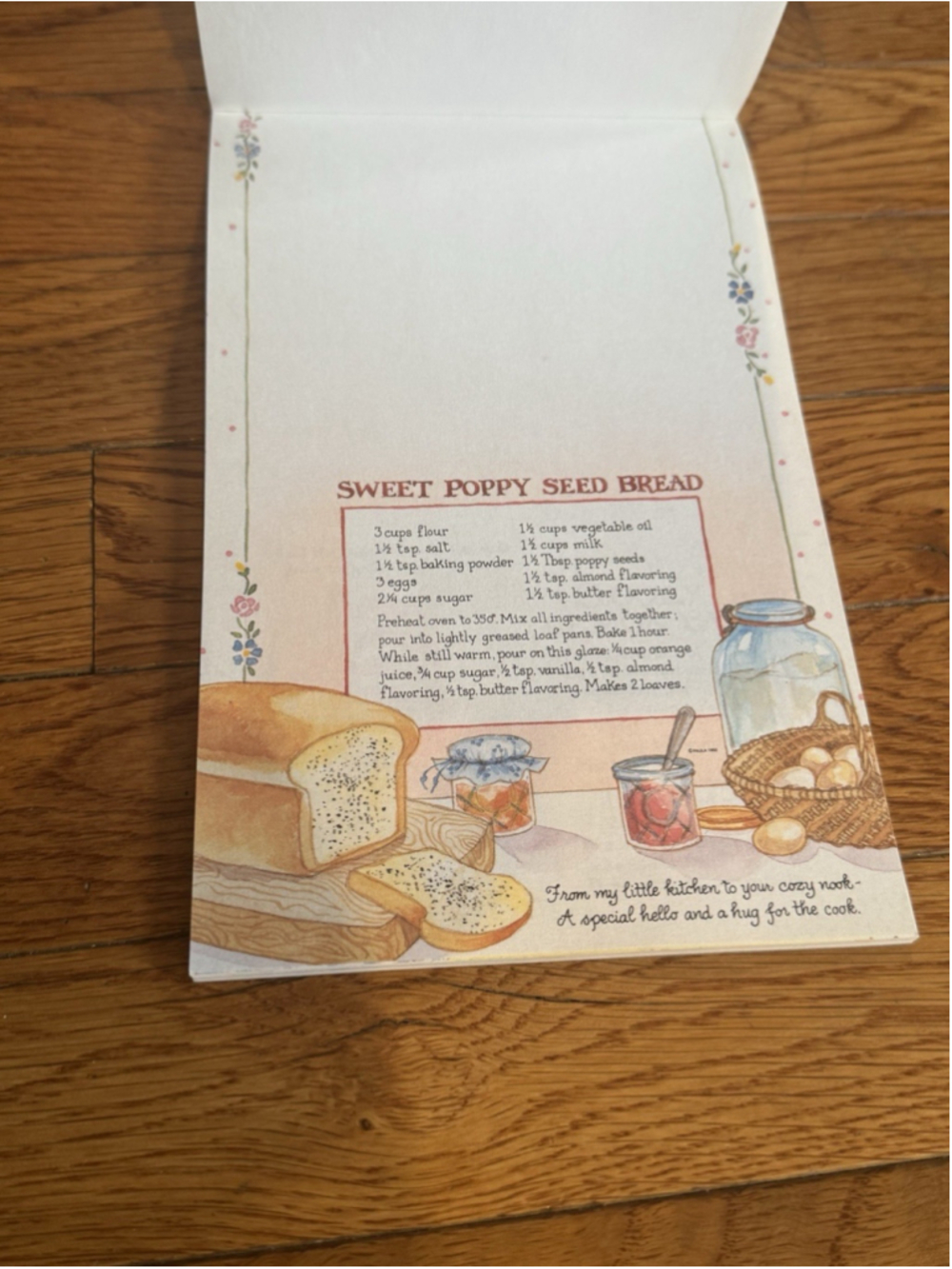 Vtg 1992 C.M. Paula Recipe For Friendship Stationary Writing Pad Notepad NOS NEW - Picture 7 of 10